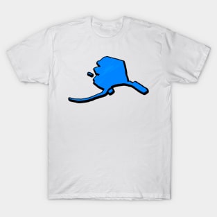 Bright Blue Alaska Outline T-Shirt